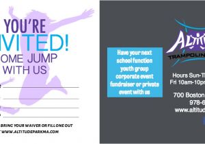 Trampoline Party Invitations Free Trampoline Birthday Parties at Altitude Altitude