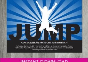 Trampoline Party Invitations Free Trampoline Party Self Editable Trampoline by