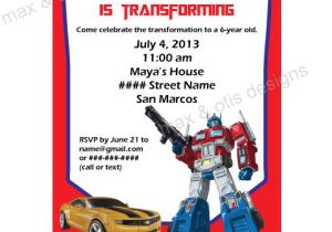 Transformer Birthday Invitations Printable Free Items Similar to Transformers theme Printable Invitation