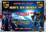 Transformer Birthday Invitations Transformers Birthday Invitation