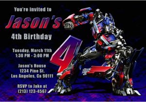 Transformer Party Invitations Transformers Invitations with Megatron and Optimus Prime