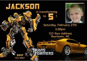 Transformer Party Invites Free Printable Transformers Bumble Bee Birthday Party