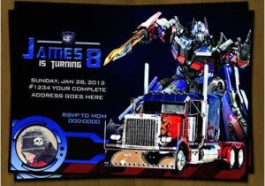 Transformer Party Invites Optimus Prime Transformers Birthday Invitation From