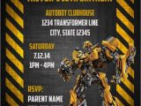 Transformer Party Invites Transformers Bumblebee Digital Birthday Invitation