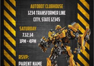 Transformer Party Invites Transformers Bumblebee Digital Birthday Invitation