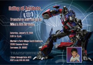 Transformers Birthday Invitation Template Rallyartdesign