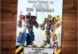 Transformers Birthday Invitation Template Transformers Birthday Invitation Card Bumble Bee Optimus