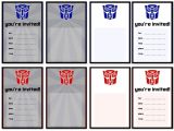 Transformers Party Invitations Free Printable Printable Transformers Birthday Party Invitations