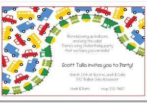 Transportation Birthday Party Invitations Primary Transportation Boys Birthday Party Invitations