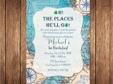 Travel themed Party Invitations Oh the Places You 39 Ll Go Birthday Invitation Map Birthday