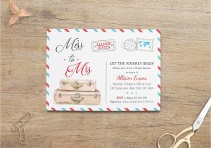 Travel themed Wedding Shower Invitations Travel Bridal Shower Invitation Miss to Mrs Airline themed