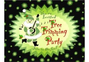 Tree Trimming Party Invitations Musical Santa Elf Tree Trimming Party Invitations 4 25 Quot X