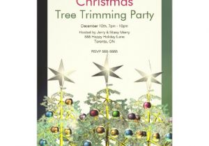 Tree Trimming Party Invitations Three Christmas Trees Tree Trimming Party 5×7 Paper