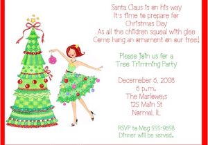 Tree Trimming Party Invitations Tree Trimming Christmas Party Invitations