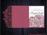 Tri Fold Quinceanera Invitations Tri Fold Roses 5×7 Wedding Invitation Pocket Envelope Svg