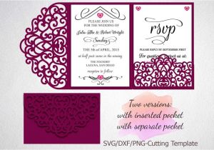 Tri Fold Quinceanera Invitations Tri Fold Wedding Invitation Pocket Enve Design Bundles