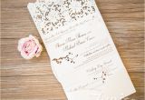 Tri Fold Wedding Invitations with Pocket Graceful Tri Fold Laser Cut Pocket wholesale Wedding Invi