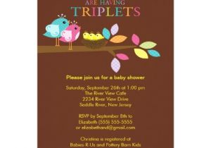 Triplet Baby Shower Invitations Baby Birds Nest Triplets Baby Shower Invitations