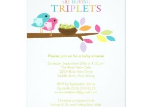 Triplet Baby Shower Invitations Baby Birds Nest Triplets Baby Shower Invitations