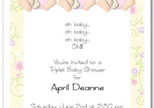 Triplet Baby Shower Invitations Babycakes Triplet Girl Baby Shower Invitation