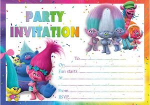 Trolls Birthday Invitation Template 10 X Trolls Birthday Party Invitations or Thank You Cards