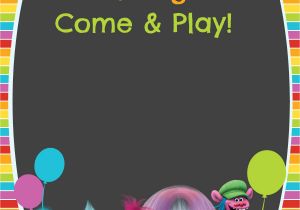 Trolls Party Invitation Template Free Trolls Digital Invitation How to Make with