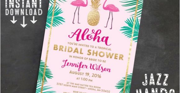 Tropical Bridal Shower Invitations Templates Tropical Bridal Shower Invitation Template