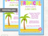 Tropical Bridal Shower Invitations Templates Tropical Palm Tree Beach theme Bridal Shower Invitatons