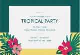Tropical Party Invitation Template Flyers Office Com