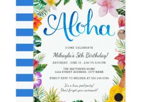 Tropical Party Invitation Template Watercolor Tropical Luau Birthday Party Invite Zazzle Com
