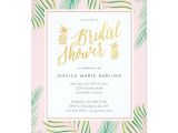 Tropical themed Bridal Shower Invitations Tropical Bridal Shower Invitations In Pink & Gold