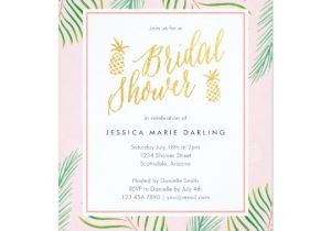 Tropical themed Bridal Shower Invitations Tropical Bridal Shower Invitations In Pink & Gold