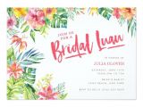 Tropical themed Bridal Shower Invitations Tropical Luau Watercolor Bridal Shower Invitation