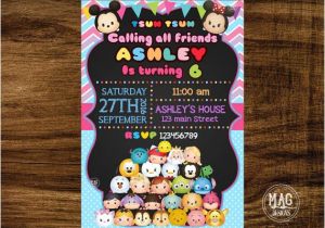 Tsum Tsum Party Invitations Tsum Tsum Invitation Tsum Tsum Birthday Party Invitation