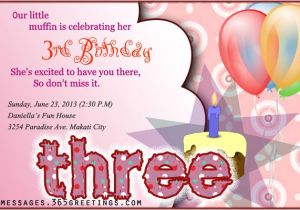 Turning 3 Birthday Invitation Quotes 3rd Birthday Invitations 365greetings Com