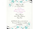 Turquoise and Hot Pink Wedding Invitations Flowers Turquoise Hot Pink Wedding Bridal Shower 5 Quot X 7