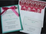 Turquoise and Hot Pink Wedding Invitations Lagoon Turquoise White Wedding Invitations with Hot Pink