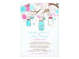 Turquoise and Hot Pink Wedding Invitations Turquoise Hot Pink Mason Jars Wedding Invitation Zazzle