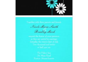 Turquoise Black and White Wedding Invitations Black and Turquoise Daisy Wedding Invitation 5 Quot X 7
