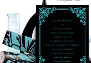 Turquoise Black and White Wedding Invitations Modern Black and Turquoise Wedding Invitation Idea