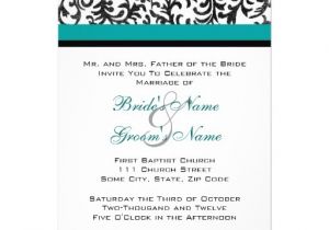 Turquoise Black and White Wedding Invitations Turquoise and Black Wedding Invitation 5 Quot X 7 Quot Invitation