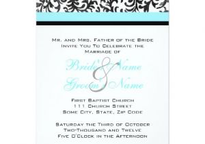 Turquoise Black and White Wedding Invitations Turquoise and Black Wedding Invitation Zazzle