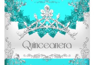 Turquoise Quinceanera Invitations Quinceanera 15th Turquoise White Tiara 15 Party 5 25