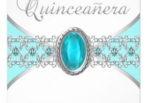 Turquoise Quinceanera Invitations Turquoise Blue Silver Quinceanera Invitations 5 25 Quot Square