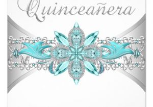 Turquoise Quinceanera Invitations Turquoise Blue Silver Quinceanera Invitations 5 25 Quot Square