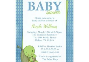 Turtle Invitations for Baby Shower Turtle Blue Polka Dot Baby Shower Invitations