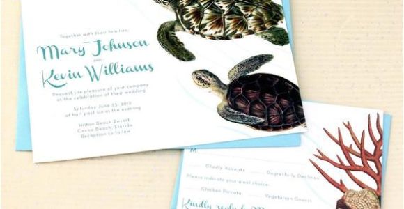Turtle Wedding Invitations Sea Turtle Wedding Invitations Beach Wedding by