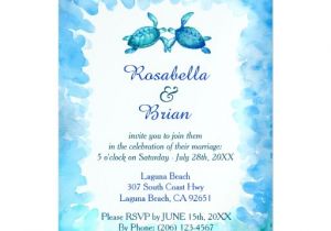 Turtle Wedding Invitations Sea Turtle Wedding Invitations Blue and Green Zazzle