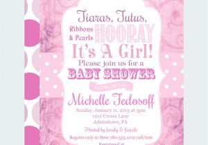 Tutu and Tiara Baby Shower Invitations Tiaras Tutus Hooray Baby Shower Invitation by Papercleverparty