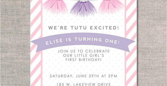 Tutu Birthday Party Invitations Tutu Excited Uh Oh Pasghettio